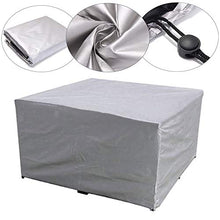 DAPAIZI Coprimaterasso Impermeabile da Giardino Argento Esterno - Coperchio Antipolvere Rettangolare per Sedia E Tavolo con Cinghie per Chiusure per Patio (231 * 231 * 30cm)