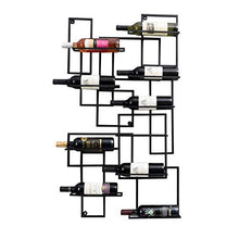 FFYN Portabottiglie da Vino a Parete da 108 cm, Organizer per portabottiglie da Vino in Ferro Metallico, può Contenere 10 Bottiglie, Nero