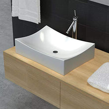 lavabo da bagno di Ceramica Porcellana Arte Bianco ad alta luminosità 65,5 x 39 x 14 cm