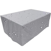 Copertura Mobilia Giardino, Copertura Protettiva in Tessuto Oxford Tabella Copritavolo Resistente allo Strappo Impermeabile Anti-UV, Antivento, per Divano,Tavolo, Sedie (150x150x75cm)