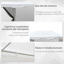 Outsunny Tenda Gazebo da Giardino Pieghevole con Zanzariera, Struttura in Metallo Copertura PE, 395x295cm, Bianco