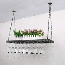 FAFZ Portavini Portabottiglie in Metallo A Soffitto, Regolabile in Altezza, Porta Bicchiere da Vino con Catena Pendente in Cristallo, Adatto per Ristoranti, KTV, Bar (Size : 100cm)