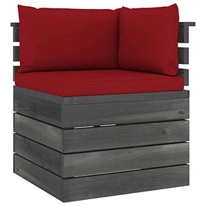 Tidyard Divano Angolare da Giardino a Pallet in Legno di di Pino con Cuscini 65x65x71,5 cm,Divavno da Giardino 2 Posti,Divano in Legno,Divano su Pallet,Divano da Esterno 2 Posti