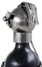 Brubaker - Portabottiglie da Vino, Modello Quad con Pilota, Oggetto Decorativo in Metallo Argentato, Supporto per Bottiglie con Biglietto d'auguri per Regalo