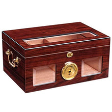 SMEJS Cigar Humidor a Mano in Legno Cigar Box Desktop Humidor con igrometro e umidificatore, Cedar divisore detiene Il 100 sigari