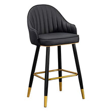 TRGCJGH Sgabello da Bar in Velluto Gambe in Legno Massello Poggiapiedi Sedia Cucina Sedile Colazione （Gamba Effetto Ottone） Sgabelli da Bar,B-sittingheight75CM