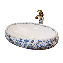 LYM Art Bacino, Ovale lavandino del Bagno Guardaroba Ceramica del controsoffitto del dispersore lavabo Stand (58x42x13cm)