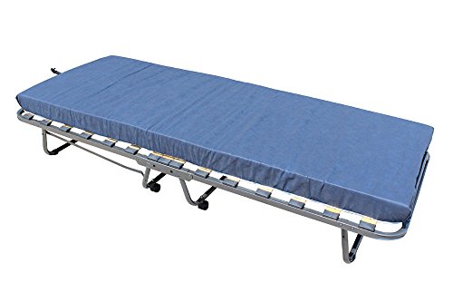 Letto per ospiti - Brandina pieghevole completa con materasso, rete a doghe e telo per copertura. 80x200 cm