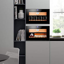 VIY Umidificatore per Sigari, Humidor con Ripiani in Legno di Cedro, 11-18 °C, Touch Display Digitale, 38 Db, Illuminazione A LED, 25 L, 150 Sigari, Nero