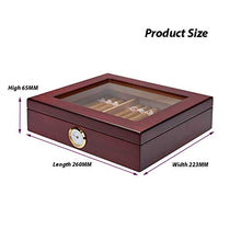 YYYUR 30 Cigar Box di stoccaggio, Europeo Vetro Retro Copertina Legno di Cedro Cigar Humidor, Portatile Viaggio Viaggio di Lavoro con termometro Cigar Box,Nero