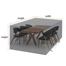 WZDD Telo Copertura Tavolo Esterno Rettangolare 231x231x90cm, Copertura per Mobili da Giardino Anti-UV Impermeabile 420D Oxford Copritavolo da Giardino Quadrato