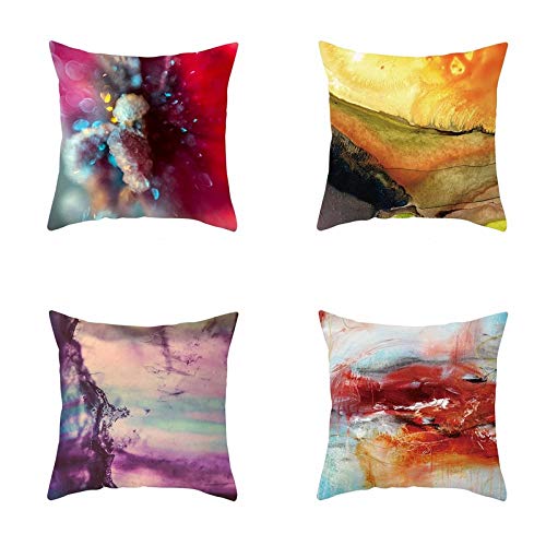 Federe Cuscini Divano 45X45,Fodere Per Cuscini Geometrici Astratti Di Colore Sfumato, Fodera Per Cuscino Lombare Per Divano Da Soggiorno Per Ufficio Auto, Set Di 4 Articoli Per La Decorazione Della Ca