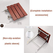 NA Sedia Pieghevole a Muro in Legno Sgabello in Acciaio Inox Legs Pieghevole Design Sedia da Parete 8cm Sgabello da Bagno Invisibile 160KG