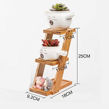 Supporto per Fiori in Legno massello a 3 Livelli, Supporto per Desktop di Piccole Dimensioni, Stand per Piante Multiple