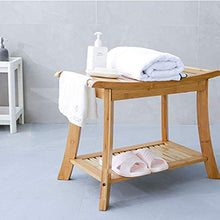 HYYDP Bagno Sgabello Sgabelli da bagno Sgabello da bagno in legno massello di bambù spesso antiscivolo Impermeabile Sgabello da doccia Sgabello da bagno Sgabello Be applicable compatible for anziani (