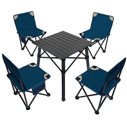 OCYE Tavolo E Sedie da Campeggio, Piano in Lega di Alluminio, Tavolo Pieghevole da Esterno E Set di Sedie per Campeggio, Campeggio E Barbecue