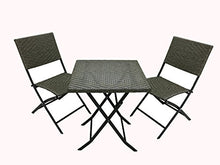 Michele Sogari & C. Srl Set Giardino Bistrot Tavolino e 2 Sedie in Metallo e Simil Rattan Colore Antracite