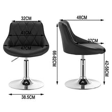 WOLTU BH241sz-4 Set di 4 Sgabelli da Bar Sedia Cucina con Schienale in Ecopelle Nero, Girevoli e Regolabili in Altezza