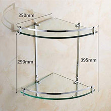 YF-SURINA Organizzatore ordinato Mensola angolare Triangolo Bagno Parete in rame Placcatura cromata Ripiani portaoggetti trasparenti spessi Foratura 25 cm Yueb Aabc
