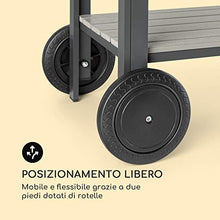 blumfeldt Menorca Roll - Tavolino da Servizio, Carrello con Rotelle, Dimensioni: 100 x 83 x 49 cm (LxAxP), 2 Ripiani, 2 Ruote, Materiale: Alluminio/Polywood, Rivestito a Polveri, Teak