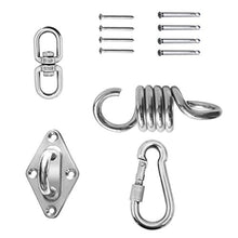 Yundxi Fissaggio per Amaca Hook, capacità di carico 300 Kilogram - in Acciaio Inox Amaca Sedia Hanging Kit Soffitto Montare Molla Girevole Gancio Snap Accessori
