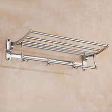 Mensola da bagno in acciaio inox da parete pieghevole portasciugamani da bagno con 3 ganci