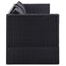 GOTOTOP Divano Angolare da Giardino,Divano da Esterno 3 Posti,Lettino Prendisole Regolabile,con Cuscini,in Polyrattan,Nero,200 x 60 x 58 cm