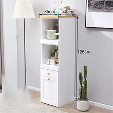 LULUVicky in Piedi Bagagli Petto Governo di Legno Governo di immagazzinaggio Buffet Armadio Server Laterale Tavolo Robusto 2 Cassetti Cassetto Bassa Credenza (Color : White, Size : 35x40x126cm)