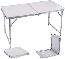 Tavolo da campeggio Powertools Tavolo pieghevole alluminio 120 cm Regolabile portatile a 3 altezza 70/62 / 55cm Tavolo da campeggio per interni ed esterni Festa di nozze Picnic Picnic Tavolo barbecue