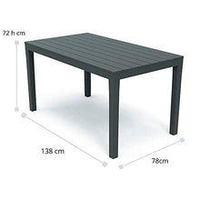 Tomaino Tavolo da Giardino in plastica Rettangolare Effetto Legno (Antracite)