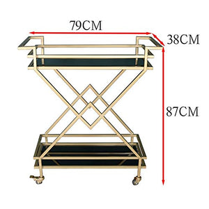 Xiao Jian- 2 Tier Servizio Trolley, Utility di rotolamento Carrello con Freno Ruote, Vino da tè possibilità Spesa, for la Cucina Living Room Hotel carrelli Che servono cremagliera Trolley