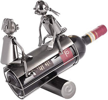 Brubaker Portabottiglie Vino Amanti su Rocker - Oggetto di Decorazione - Supporto per Bottiglie di Metallo - con Biglietto d'Auguri per Il Vino Regalo