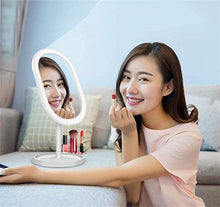 ZCCL Specchio per Il Trucco Specchio per Il Trucco a LED, [Ricaricabile] Specchio per Il Trucco Portatile con luci, Interruttore Touch Screen, Specchio cosmetico a Risparmio energetico con rotazi