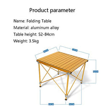 household items Tavolo Pieghevole da Giardino da Campeggio, Tavolo da Esterno Portatile, Tavolo da Picnic Arrotolabile in Lega di Alluminio (72 cm * 64 cm * 52 cm)