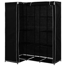 Festnight- Armadio Angolare, Guardaroba Portatile Nero 130x87x169 cm