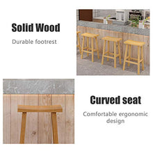 MYAOU Sgabelli da Bar in Legno massello Seduta Quadrata Sedie da Pranzo da Cucina con Gambe in Legno e poggiapiedi Sgabello da bancone Casual ergonomico