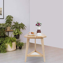 EBTOOLS - Comodino triangolare, con 2 livelli in legno, stabile, comodino, consolle per corridoio, soggiorno, camera da letto, ufficio, stile moderno
