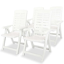 Qnotici 5 pz. Set da Pranzo da Giardino, dinette, Tavolo da Giardino, mobili da Giardino, Salotto da Giardino, mobili da Balcone, terrazza, plastica Bianca