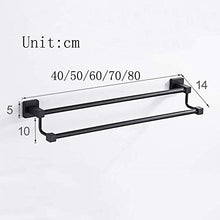 AINIYF Bagno Bagno Doccia Mensola Organizzatore Parete Punch Libero portasciugamani Nero Doppio dell'Acciaio Inossidabile Rod Colla Installazione Hanging, 5 Formati (Dimensioni: 60x14x15cm)