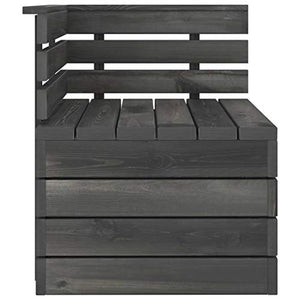 FAMIROSA Set Divani da Giardino su Pallet 8 pz Legno Pino Grigio Scuro-3759