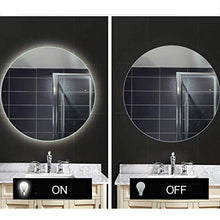XHCP Specchio da Bagno a LED Illuminato a Parete, Specchio Rotondo Illuminato Mobili per la casa Specchio con Lampada da Trucco con Pulsante a sfioramento, Luce Calda/Bianca, 60/70 / 80cm