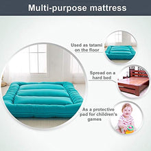 Futon Materasso Singolo per Student Dormitory Materasso Pieghevole Futon, Morbido e Traspirante Addensare Tatami Mat Sleeping Pad,Verde,Queen