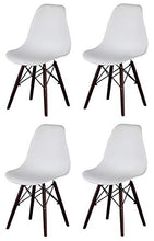 Y&D Home - Sedia da pranzo moderna con seduta in polipropilene e gambe in legno di noce, per soggiorno, camera da letto, sala d'attesa, ufficio, caffè, reception, set da 4 pezzi, colore: Bianco
