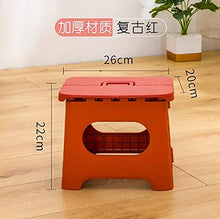WYB Sgabello Pieghevole in plastica, Sgabello con Manico, Piccoli sgabelli Domestici, Sgabello da Pesca Portatile all'aperto, Forte capacità di Trasporto (Rosso)