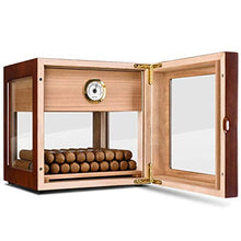 Gymqian Humidors Office Cigar Box Small Sigaro Transparent Light Box Sigaretta Piano Pittura per Gli Amici Regali da uomo/Braun / 24.5x24.5x24.5cm