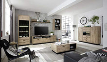 AVANTI TRENDSTORE - Vidina - Comó in Legno Laminato di Quercia Ribbeck/Nero. Dimensioni Lap 157x124x40 cm