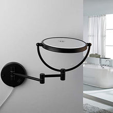 Skysep Specchio Cosmetico con Braccio Pieghevole,da Parete,Lato Senza Ingrandimento e con Ingrandimento 3X,Specchio Bagno Estensibile,360°Girevole Specchio da Barba