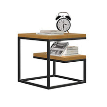 Comodino, 2 Livello Comodino End Side Table tavolino Comodino Comodino Tavolino con Bagagli Ripiano Pratico e Versatile (Color : Wood Color, Size : 50x50x55cm)