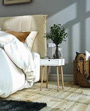 Wink design,Stensele, Tavolini / Comodino 1 Cassetto, Mdf, Bianco, 40 x 40 x 50 cm