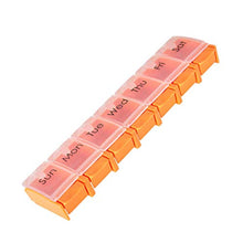 HEMOTON Mini Portapillole Organizer Settimanale per Pillole Scatola per Medicinali per La Cura della Salute per Viaggio di Una Settimana (Arancione)